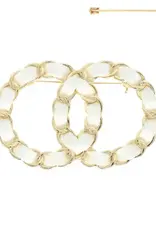 Double O Chain Brooch Pin