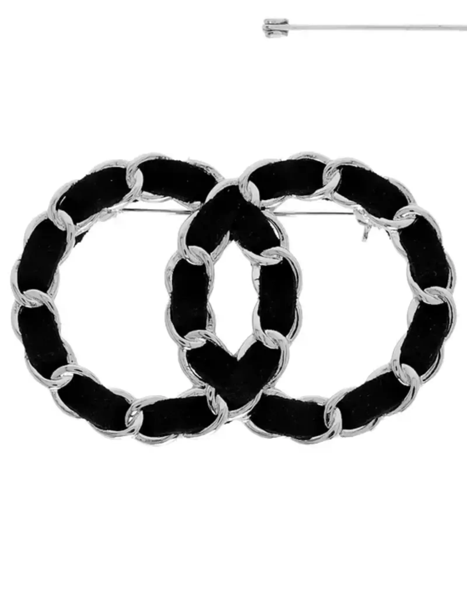 Double O Chain Brooch Pin