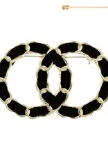 Double O Chain Brooch Pin