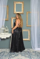 Glitter Lace-Up Gown PLUS