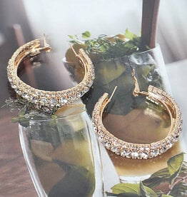 Flat Rhinestone Hoops 40mm
