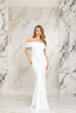 Folded Off Shoulder Sequin Gown