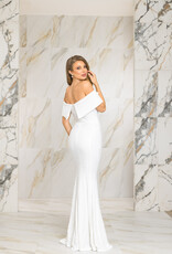 Folded Off Shoulder Sequin Gown