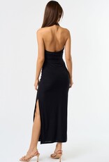 Simple & Sexy Black Halter Midi Dress