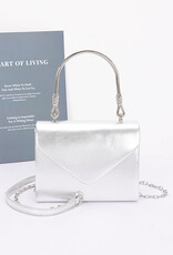 Metallic Metal Handle Crossbody Bag
