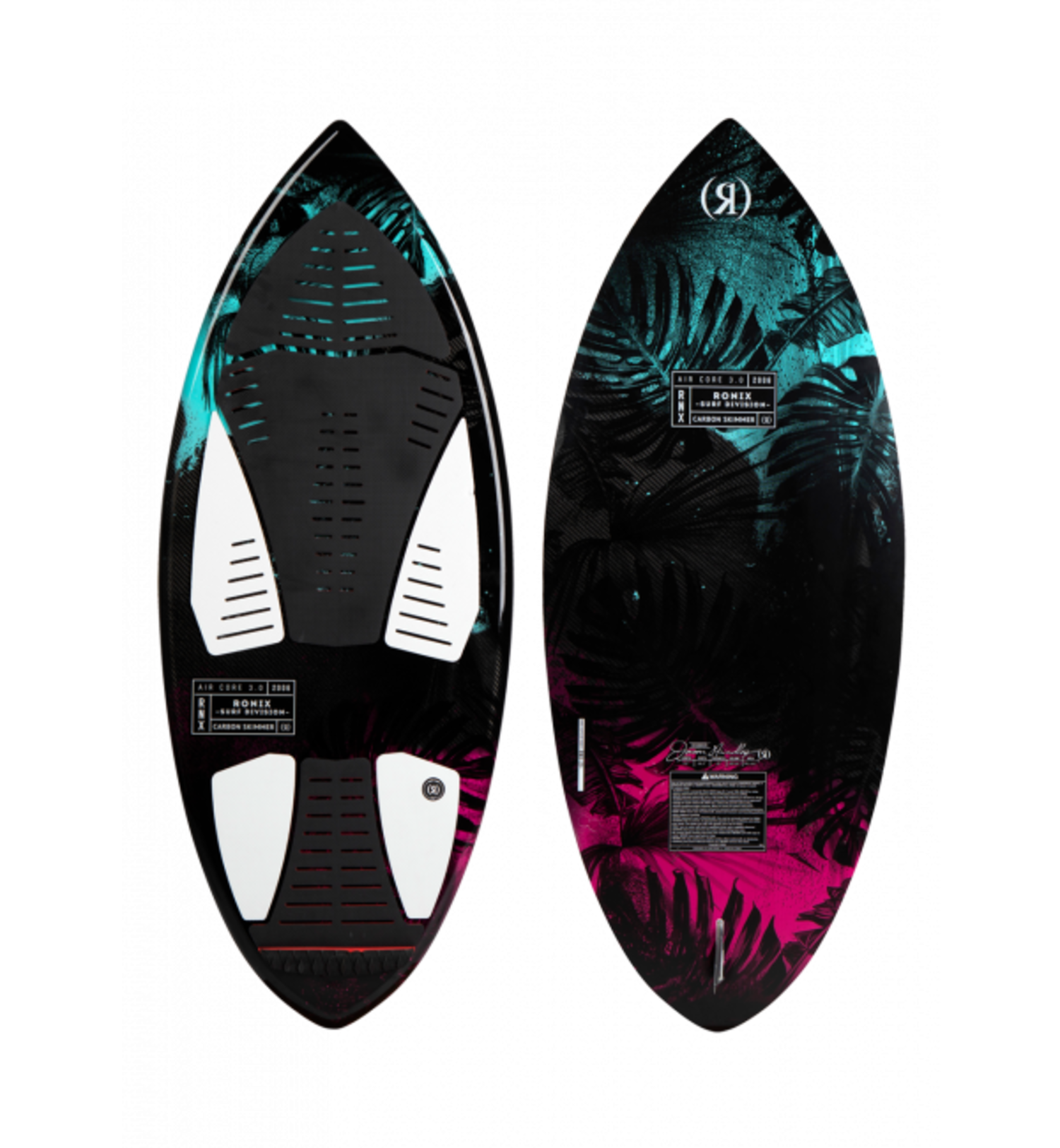 サーフィン・ボディボード RONIX CARBON AIR CORE3 SKIMMER 2021 Ronix Carbon Air Core 3 Skimmer-Black/Mint/Coral-4'4