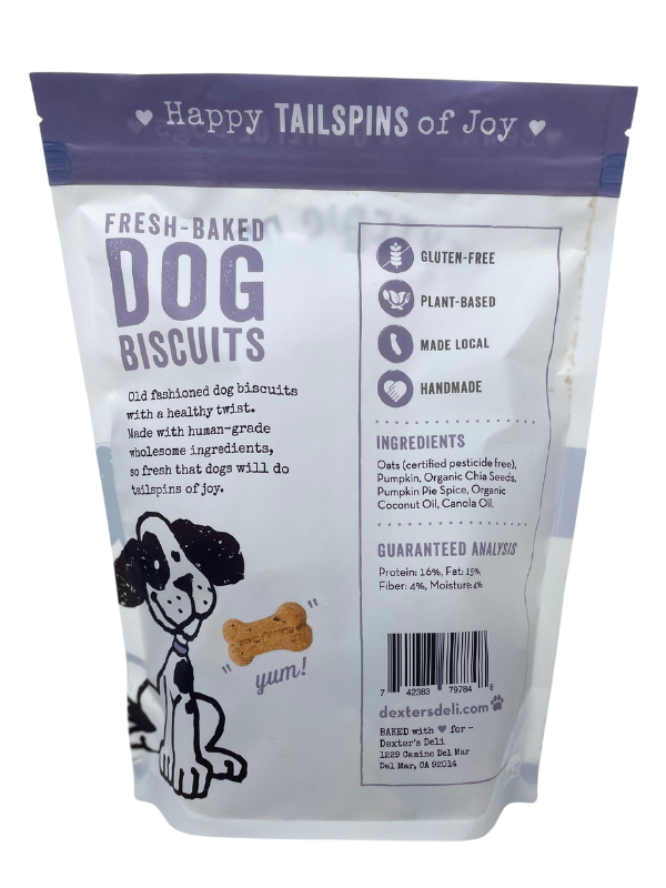 Healthy Hound Products Dexter's Pumpkin Chia Biscuits