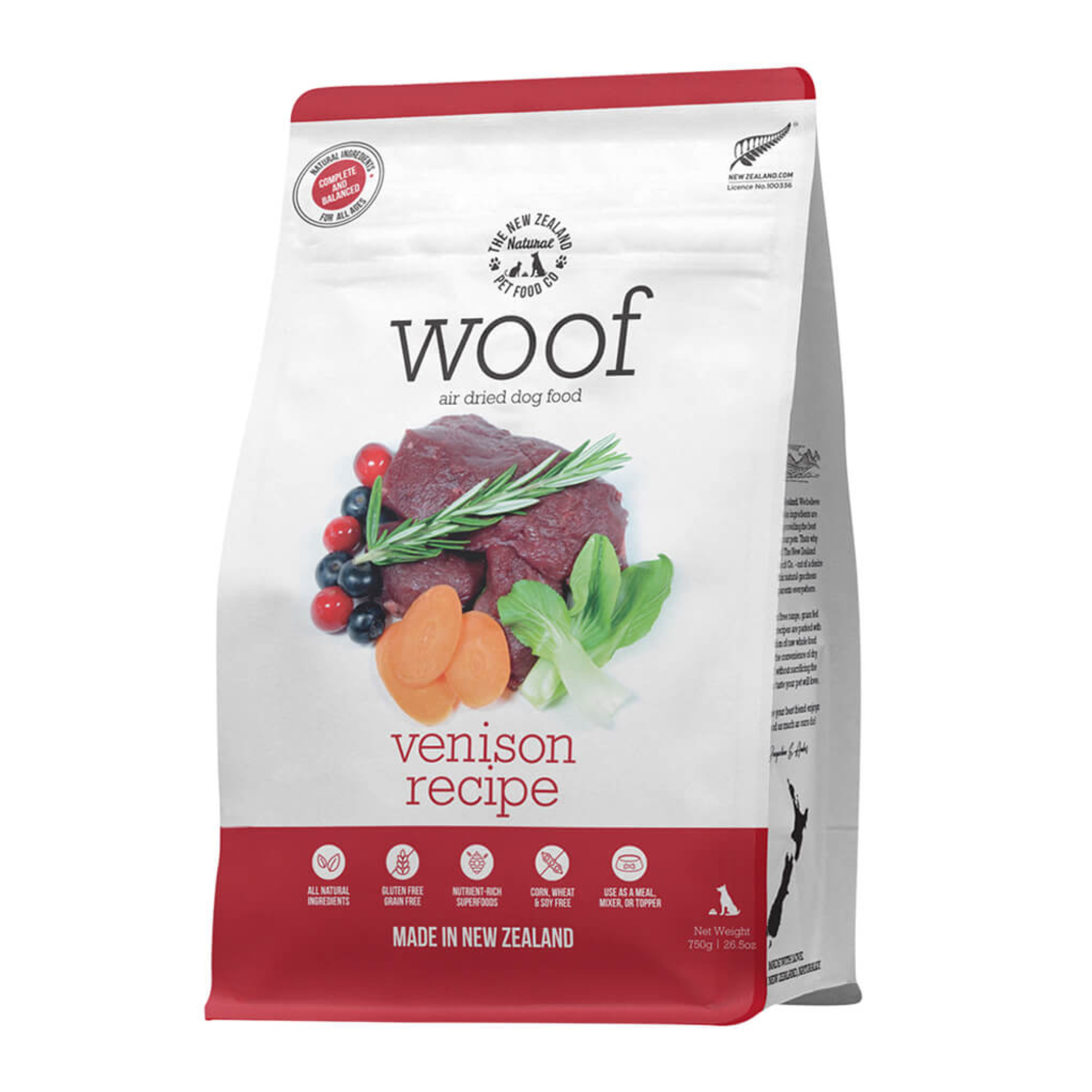 New Zealand Natural Pet Food Co. Woof Air Dried Venison Recipe