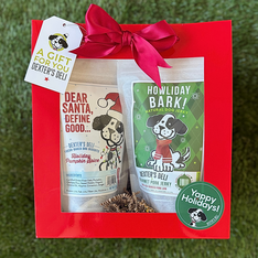 Dexter's Gifts Holiday Gift Bag with Pumpkin Spice Biscuits & Pork Jerky