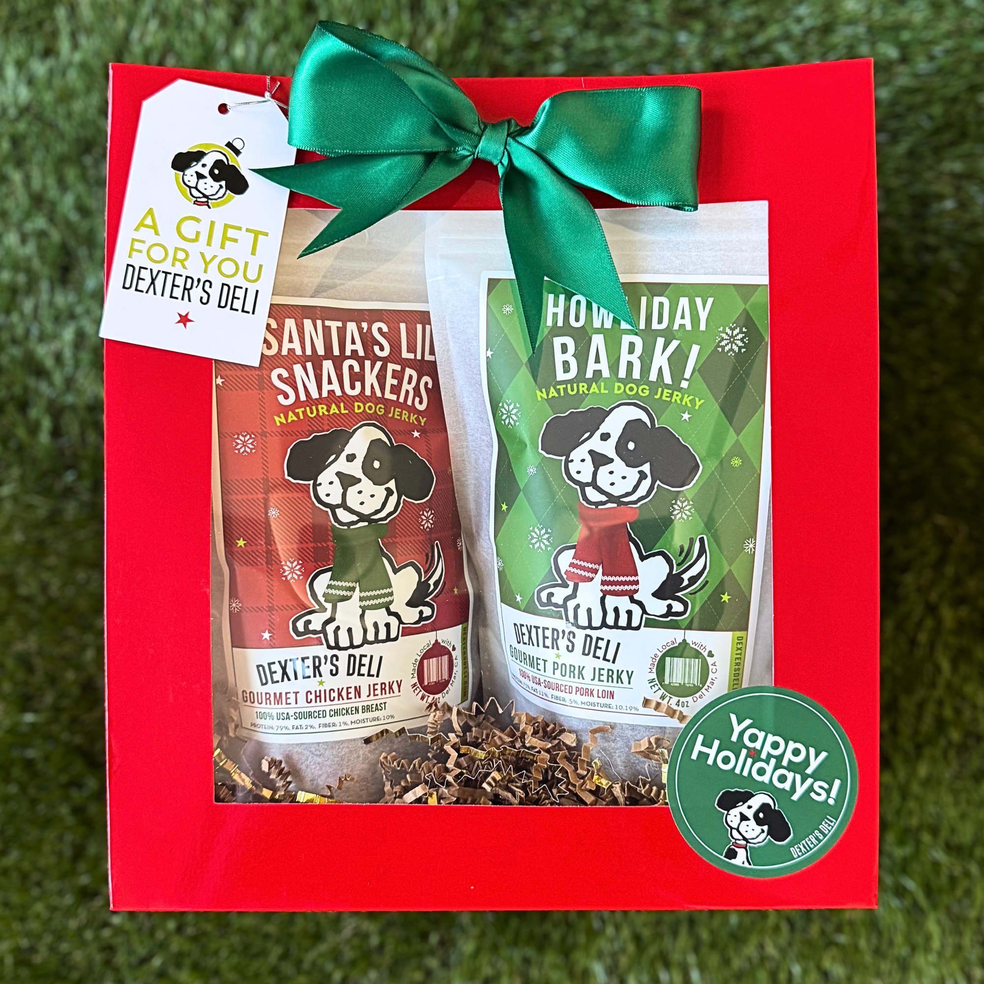 Dexter's Gifts Holiday Jerky Sampler Gift Bag with Chicken & Pork