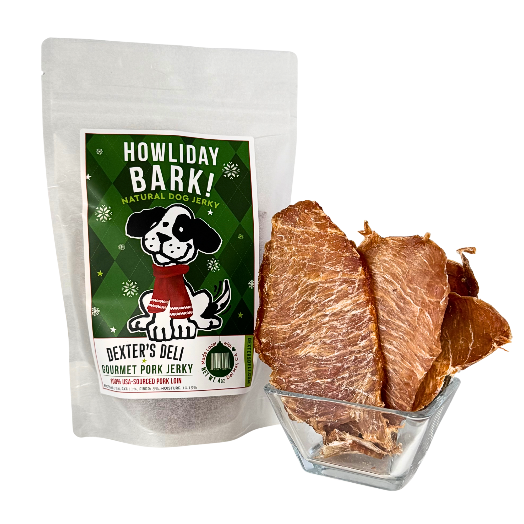 Dexter's Gifts Holiday Jerky Sampler Gift Bag with Chicken & Pork