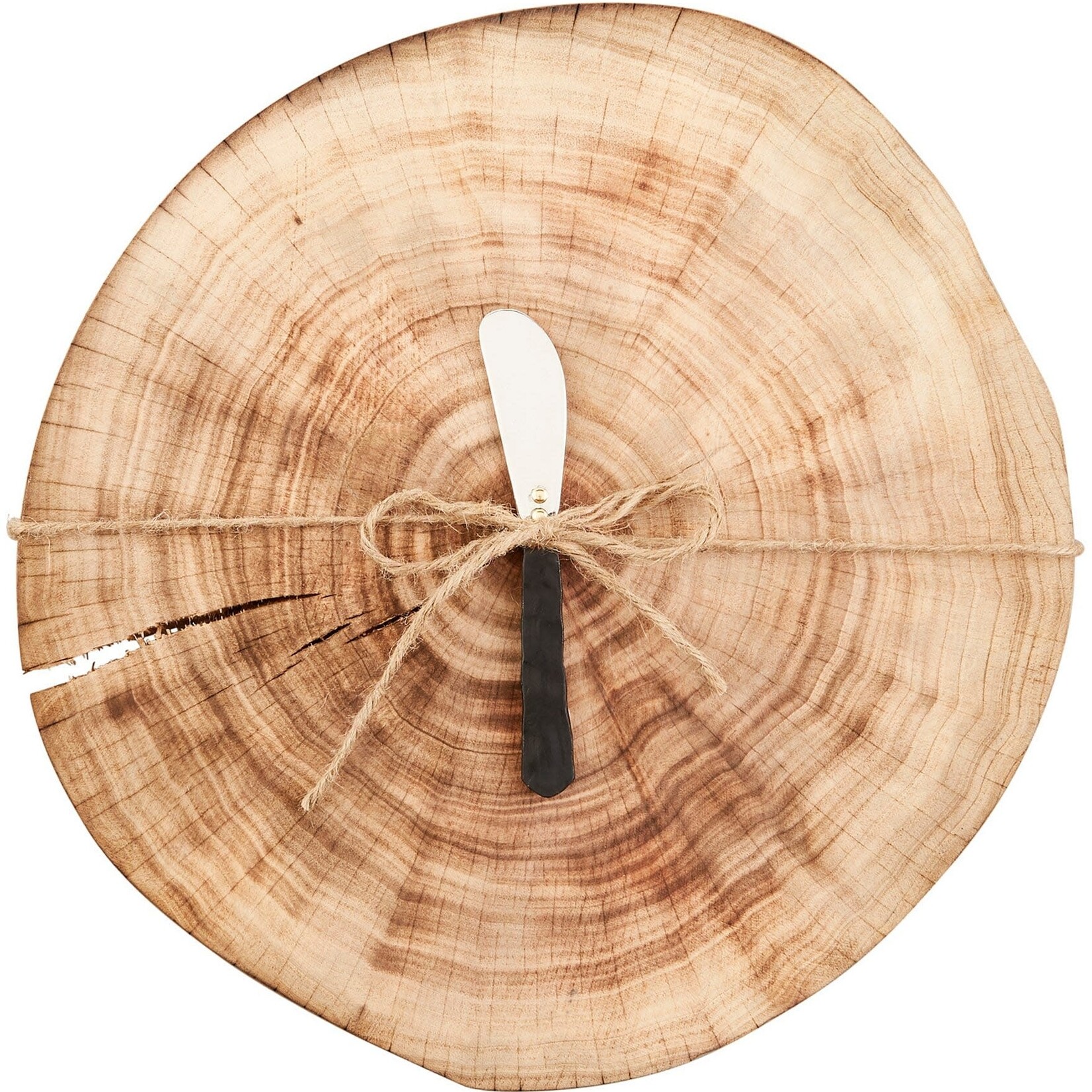 Mudpie Round Wood Slice Board & Spreader