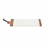 Mudpie Long Wood Marble Serving Board