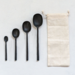 Cast Aluminum Spoons, Set of 4 in Drawstring Bag