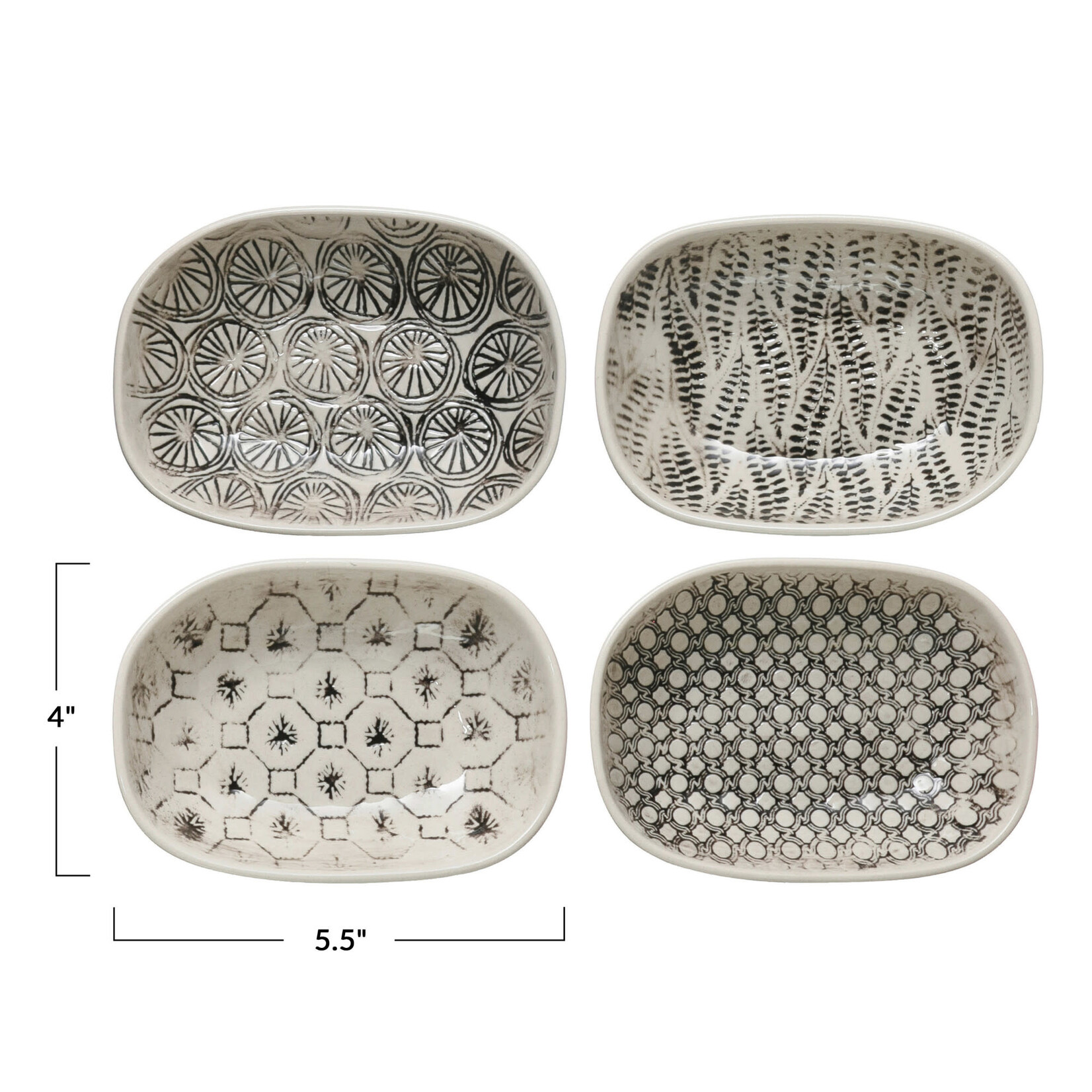 Stoneware Dish with Pattern