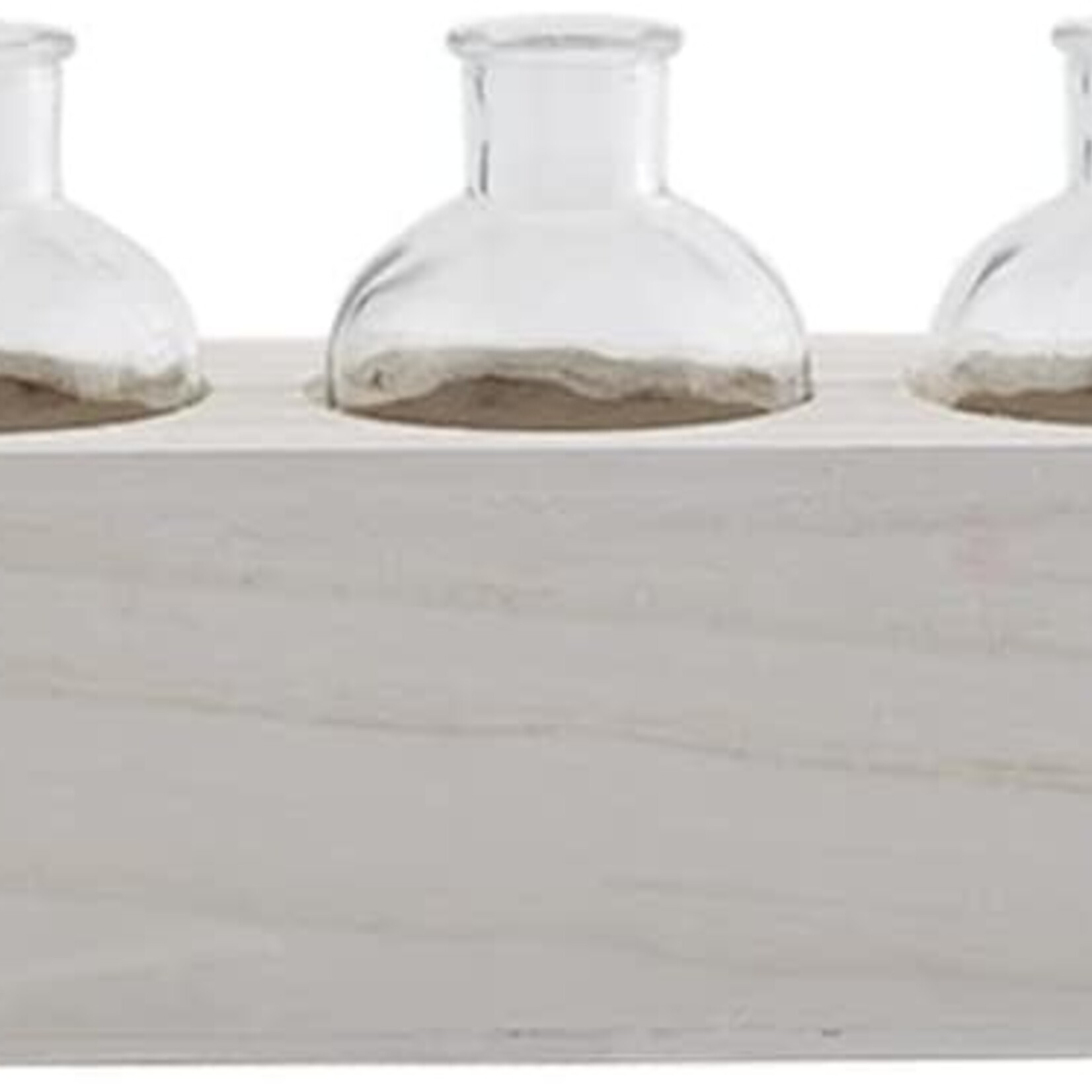 Mudpie Glass Vase with Wood Stand