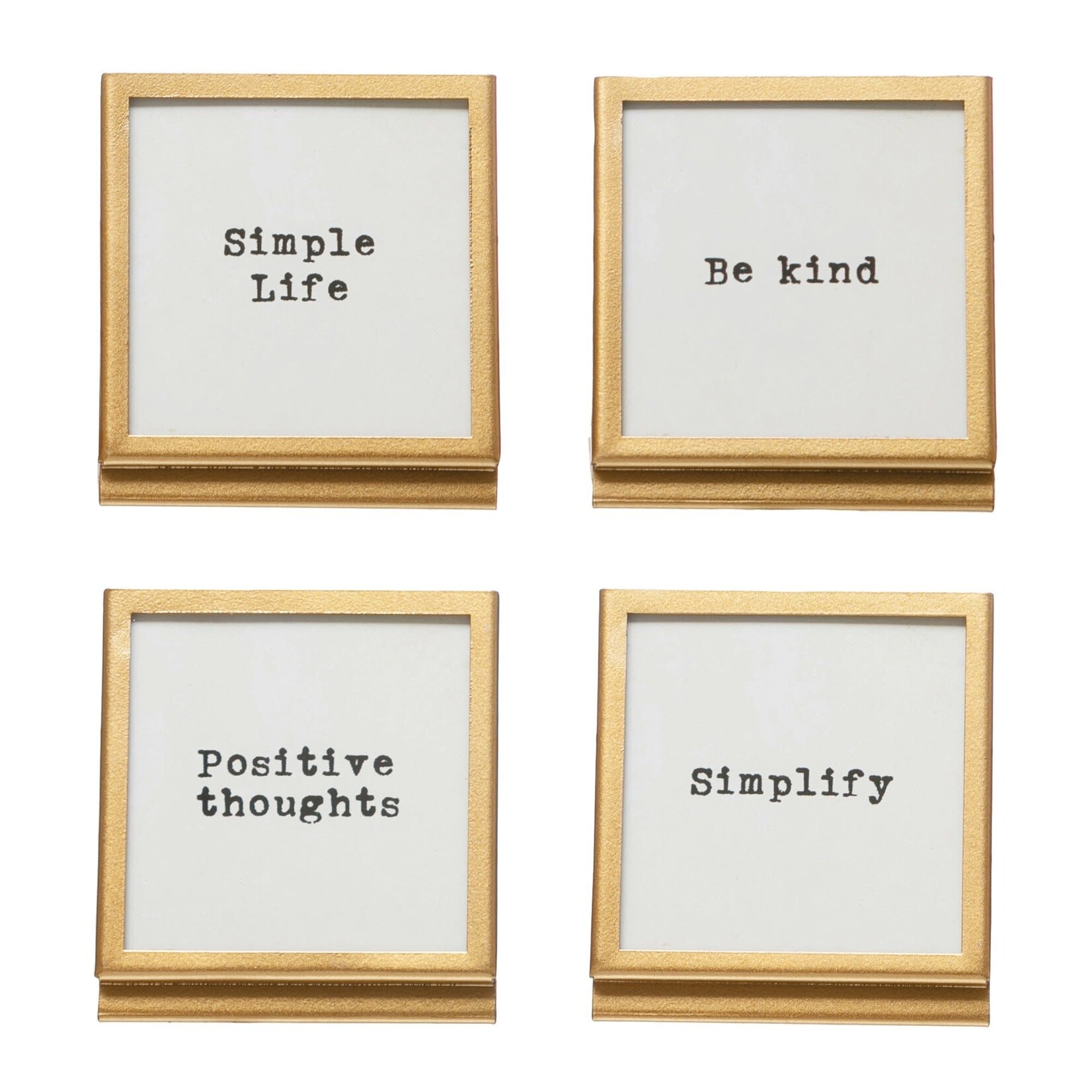 3x3 Metal & Glass Frame w Easel & Saying