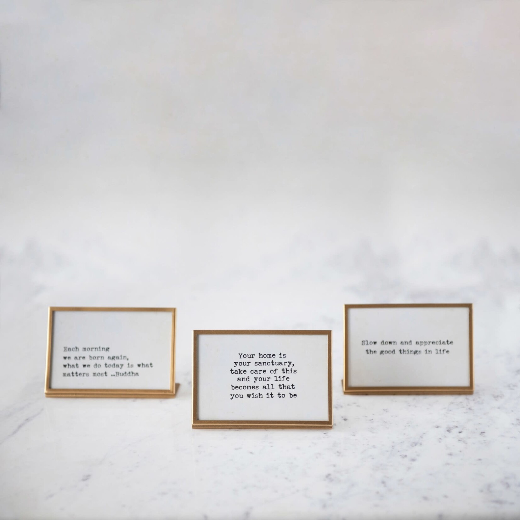 Metal & Glass Frame w Easel & Saying