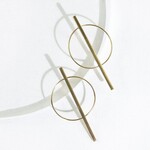 Ink + Alloy Brass Stick Within Circle Earring