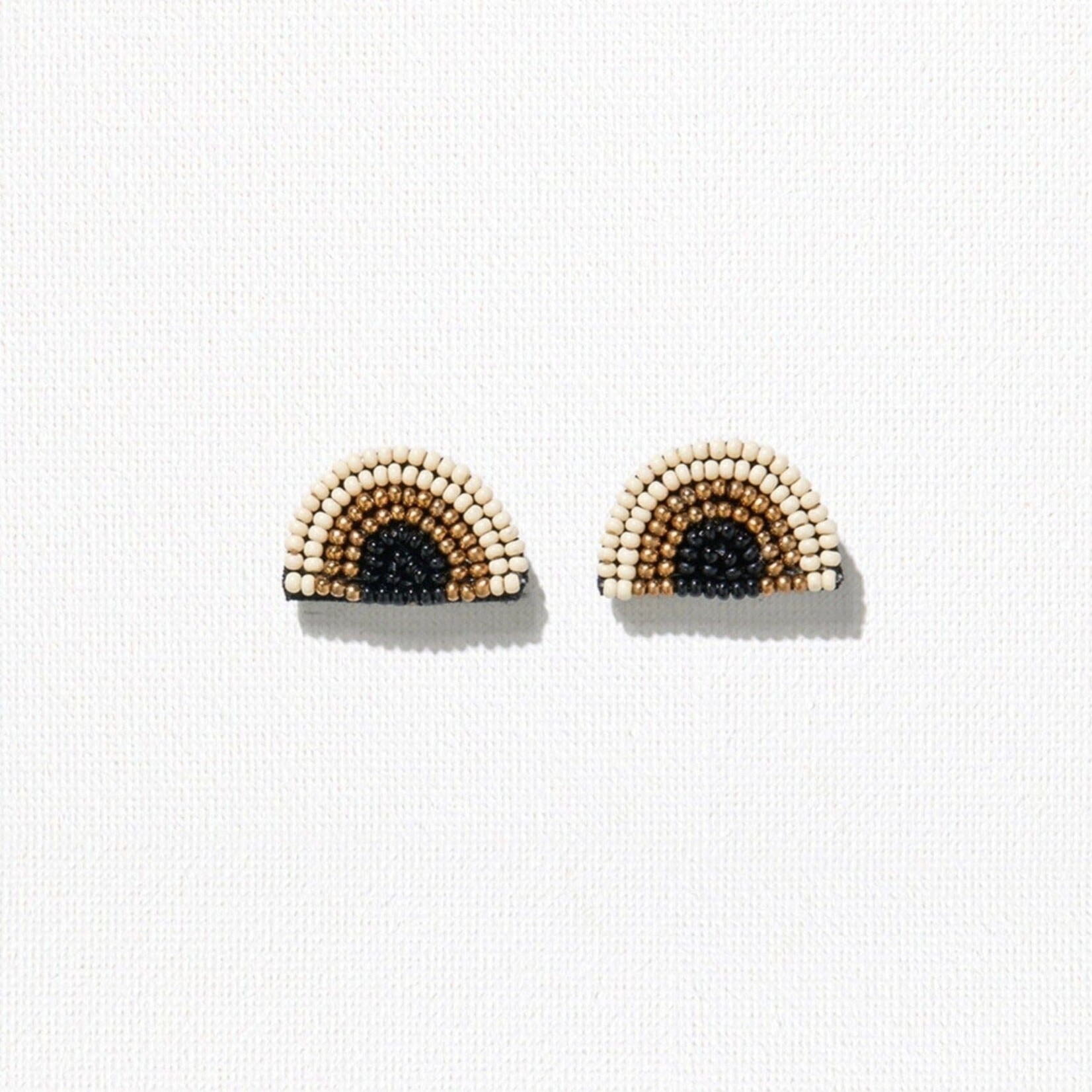 Ink + Alloy Seed Bead Rainbow Post Earring