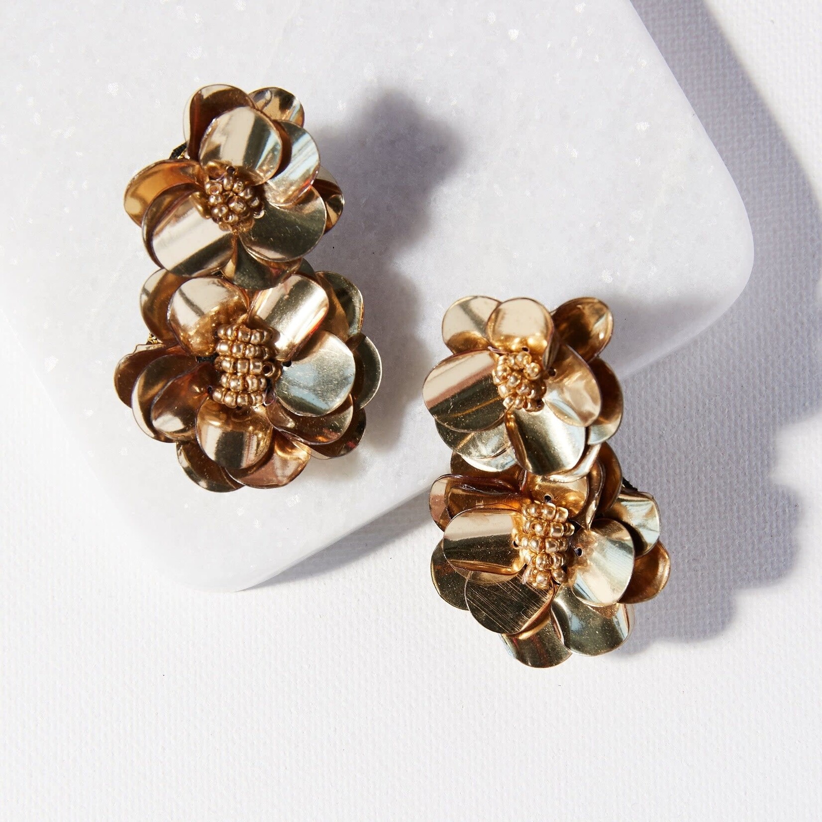 Ink + Alloy Double Flower Earring