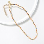 Ink + Alloy Brass Bead Necklace, 16in