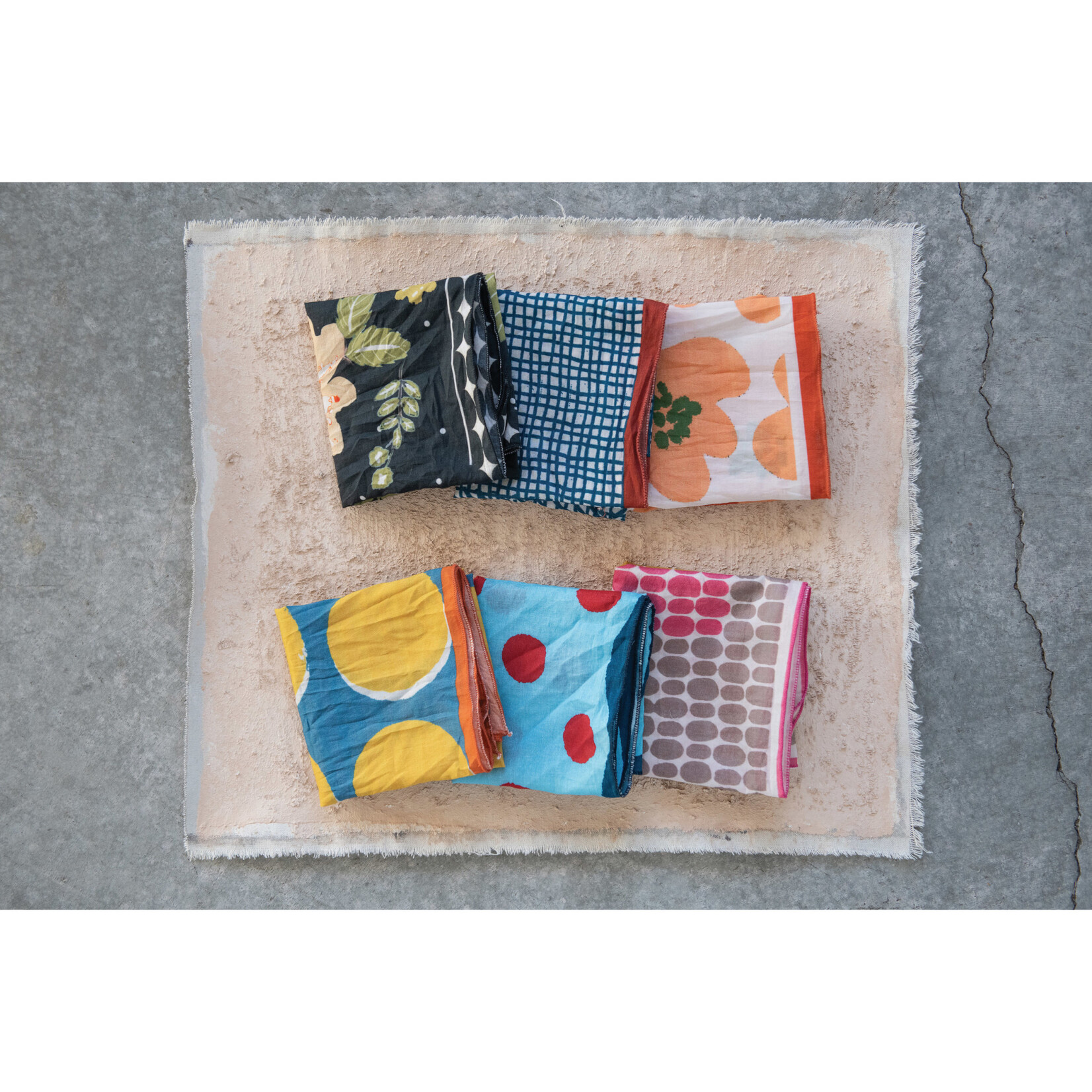 Square Cotton Voile Printed Scarf