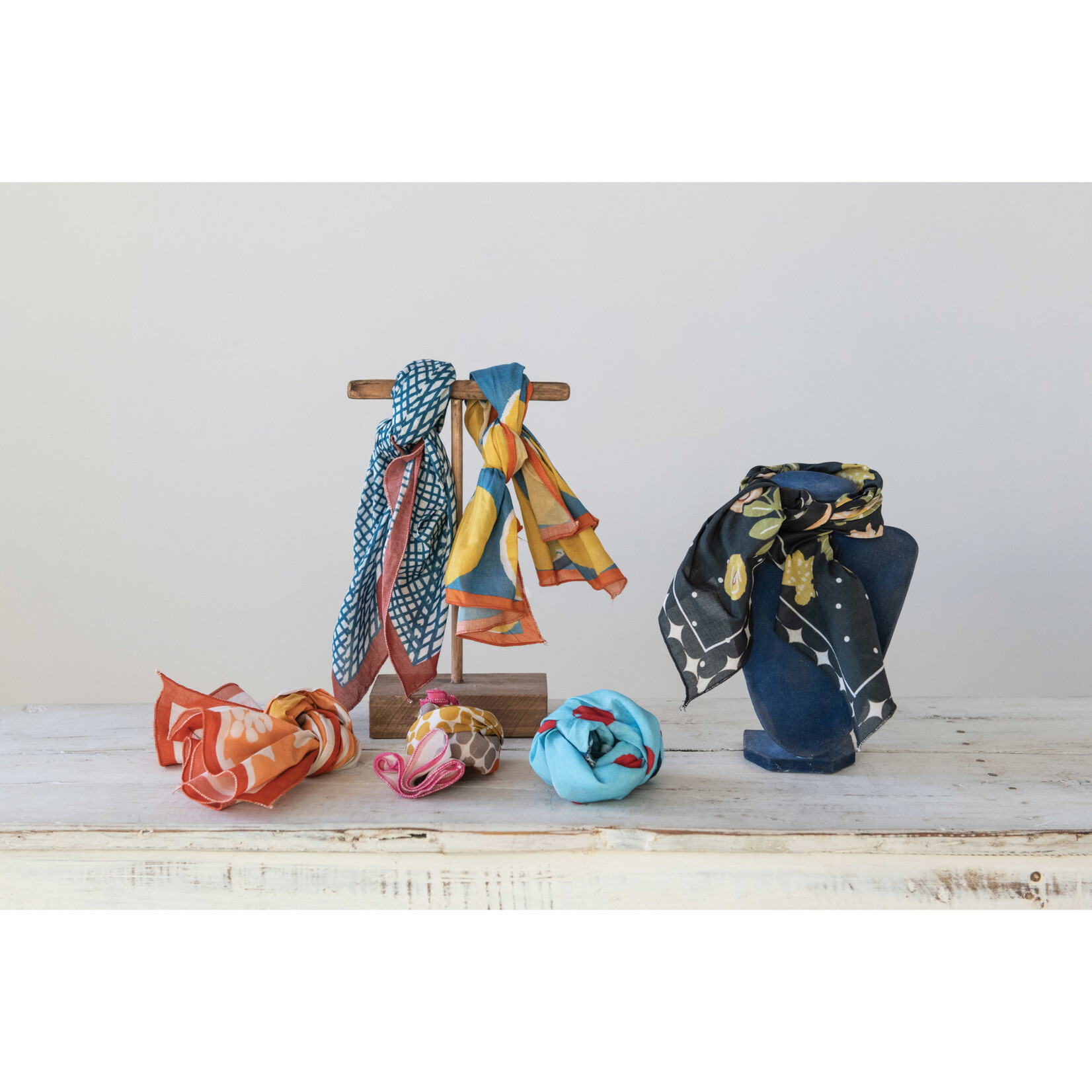 Square Cotton Voile Printed Scarf