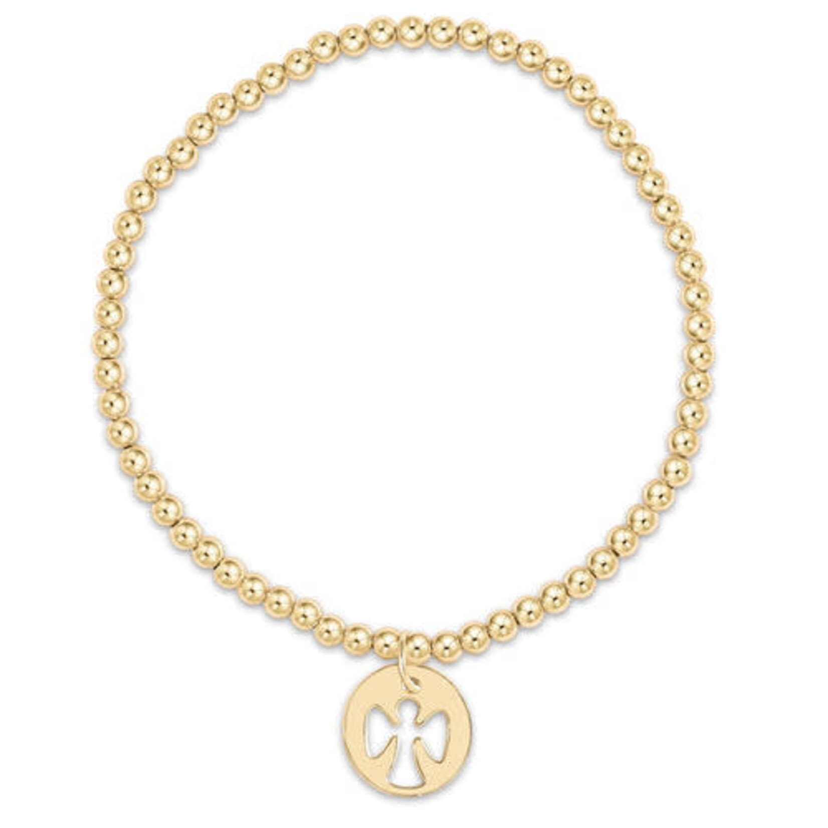 E Newton Guardian Angel Gold Charm Bead Bracelet
