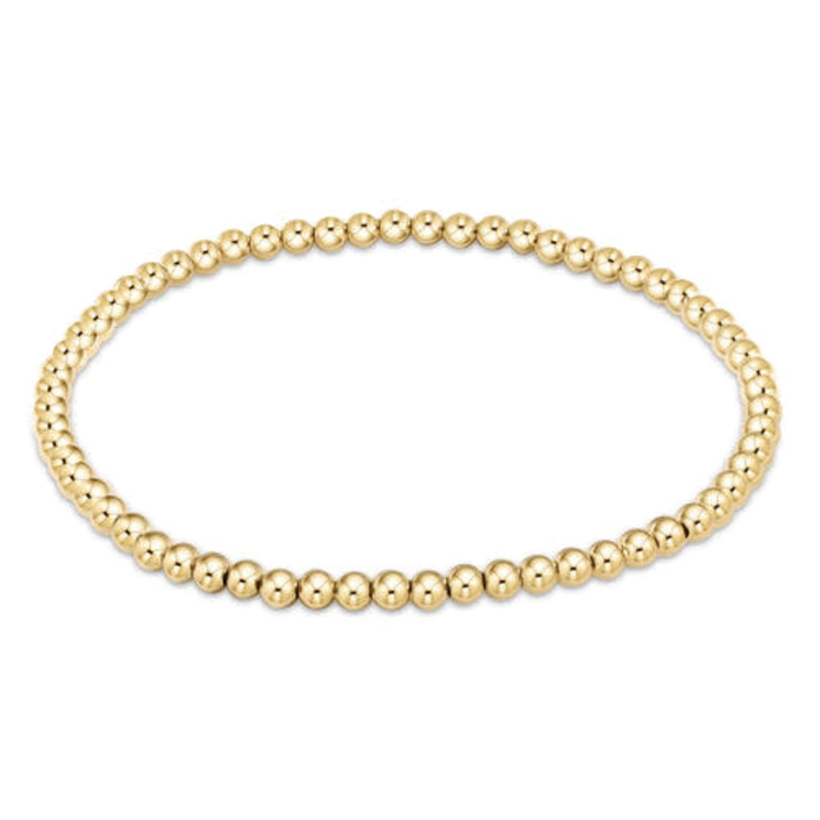 E Newton Classic Gold 3mm Bead Bracelet