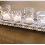 Mudpie Hobnail Votive Holders on Beaded Tray