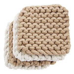 Mudpie Taupe Crochet Coaster Set