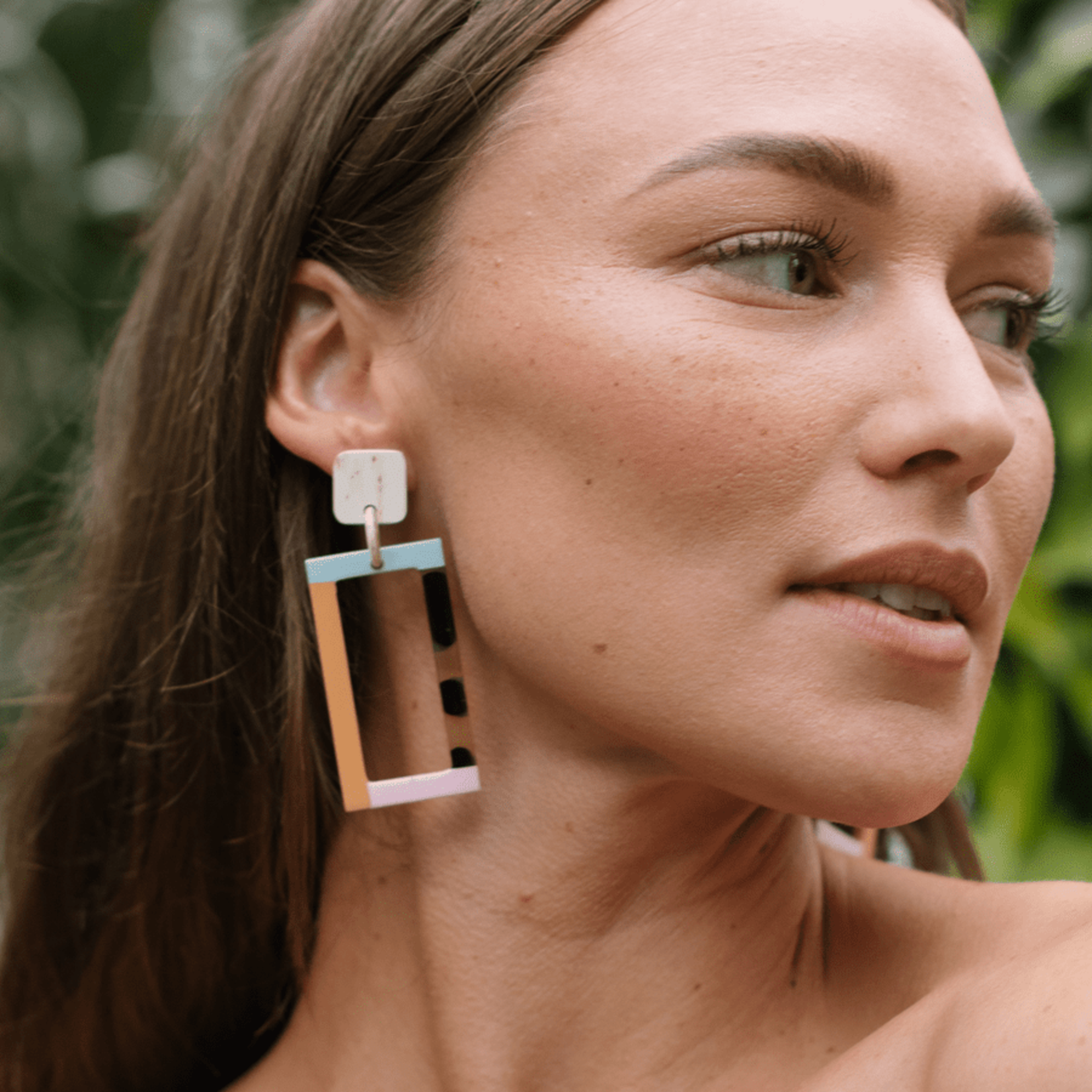 Neutral Block Statement Earrings