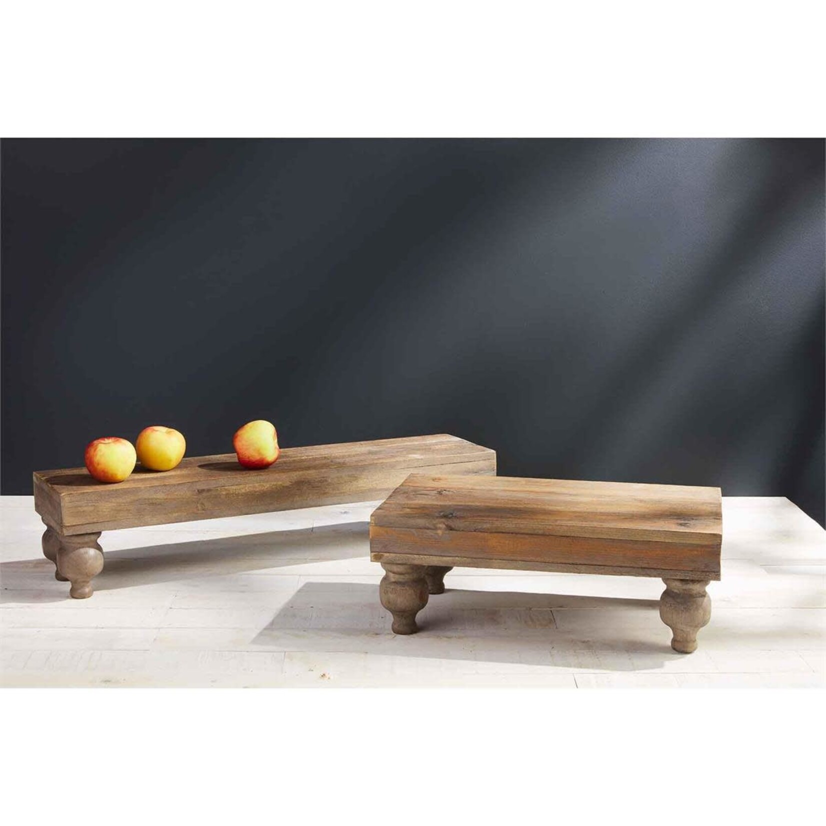 Mudpie Footed Wood Stand, long