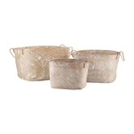 Mudpie White Wash Seagrass Basket Set