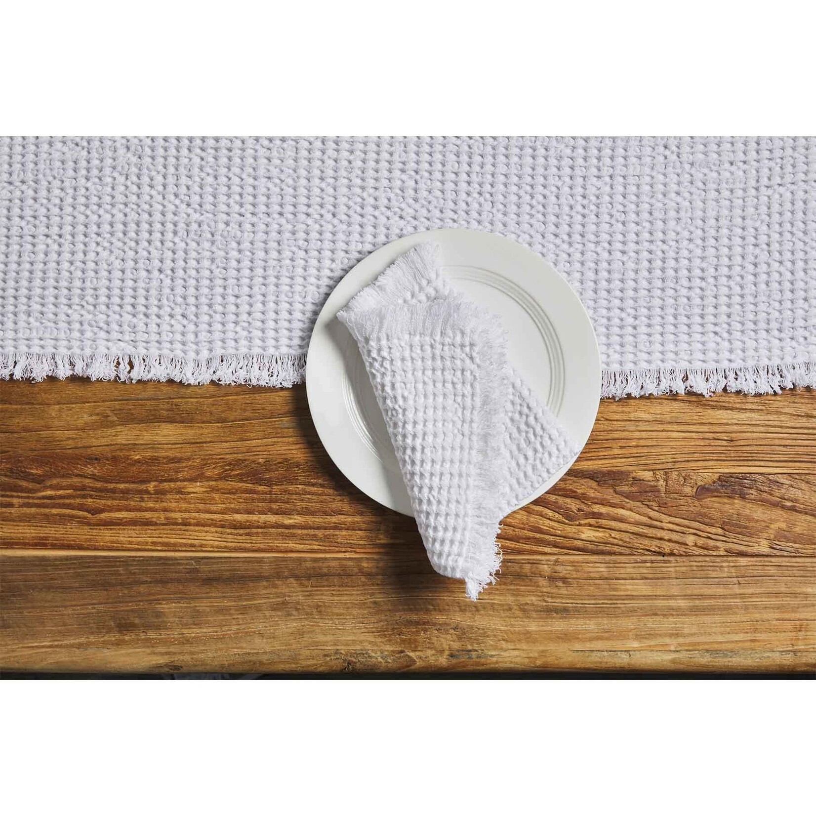 Mudpie White Waffle Weave Napkin Set
