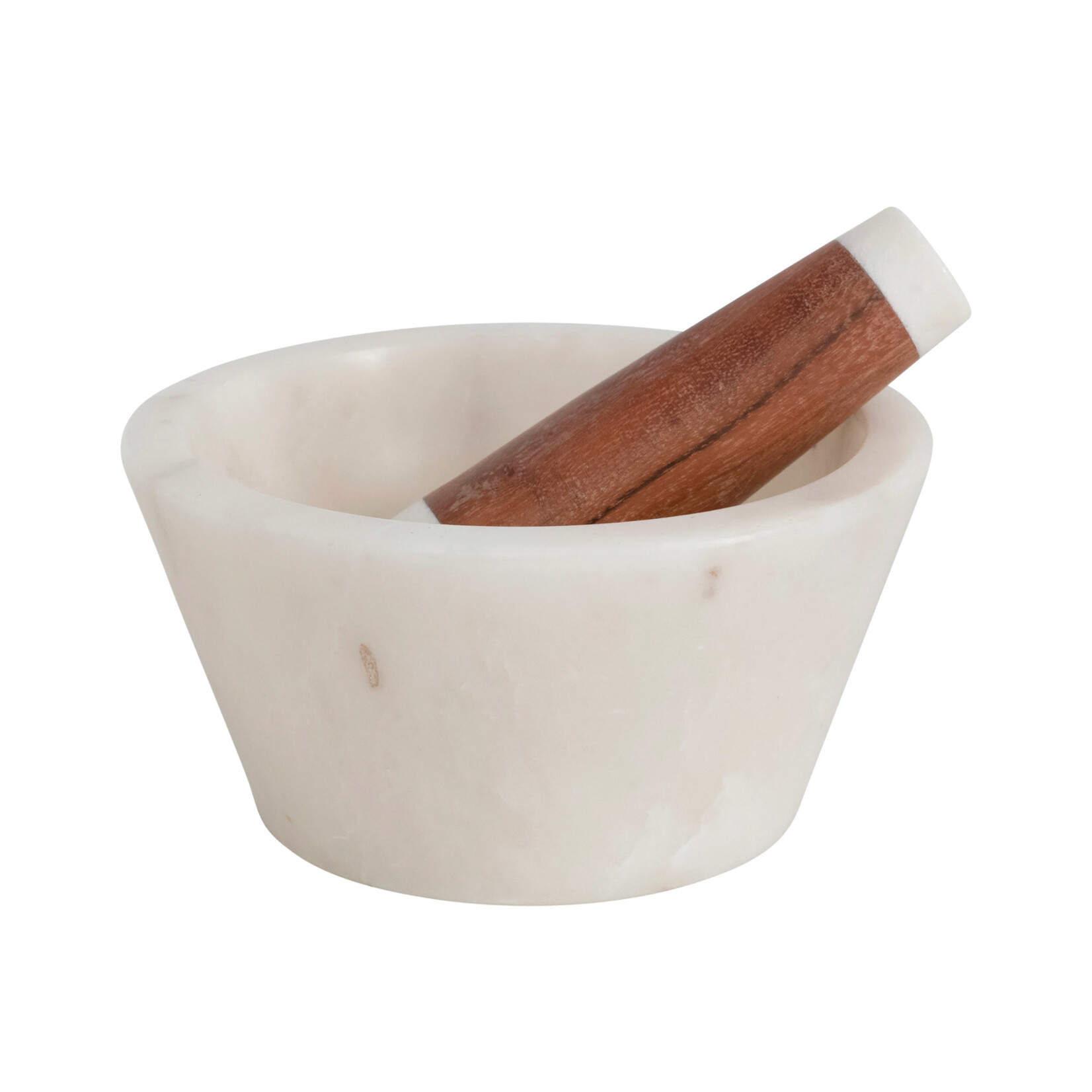 Marble &  Acacia Wood Mortar & Pestle