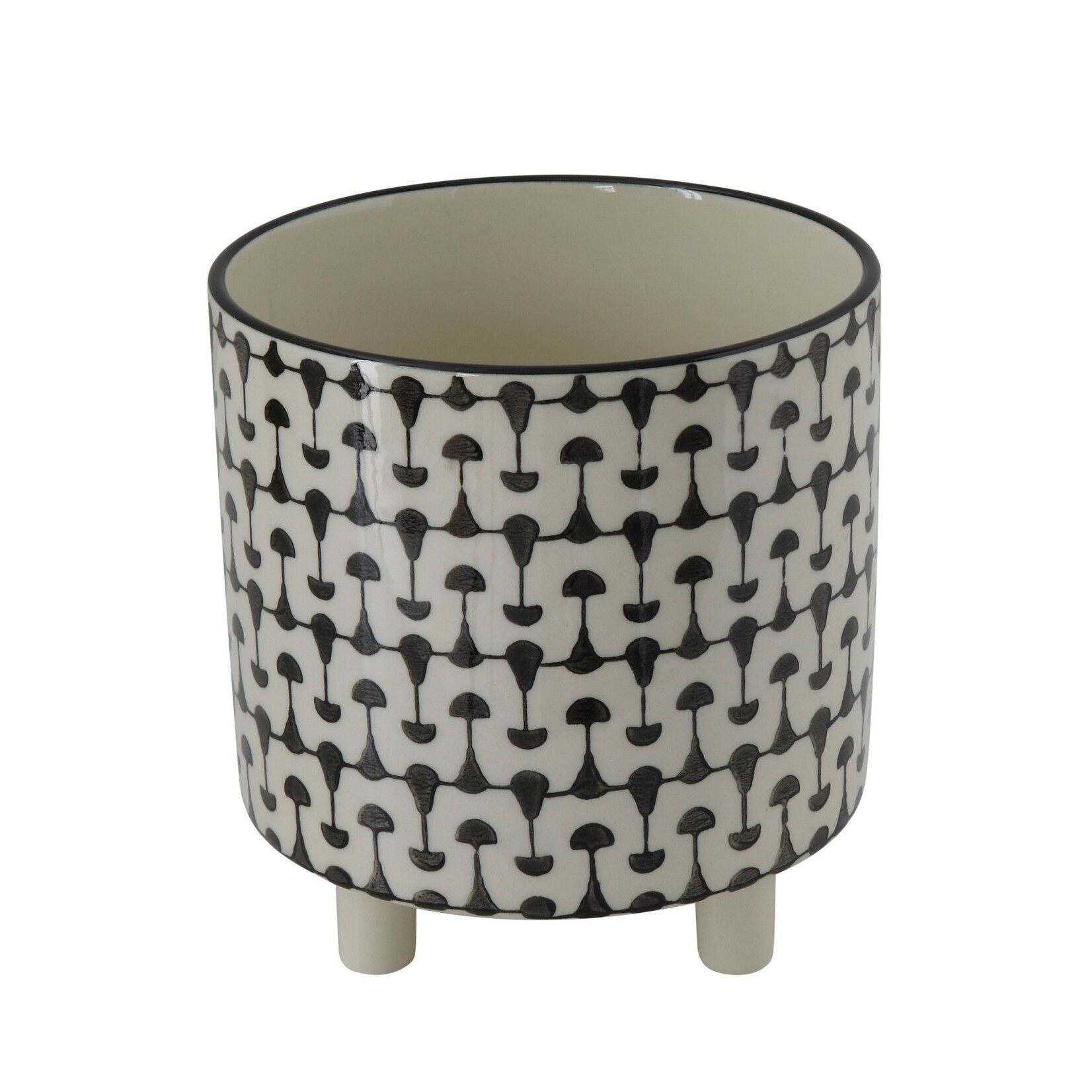 Stoneware Planter, Black Maya