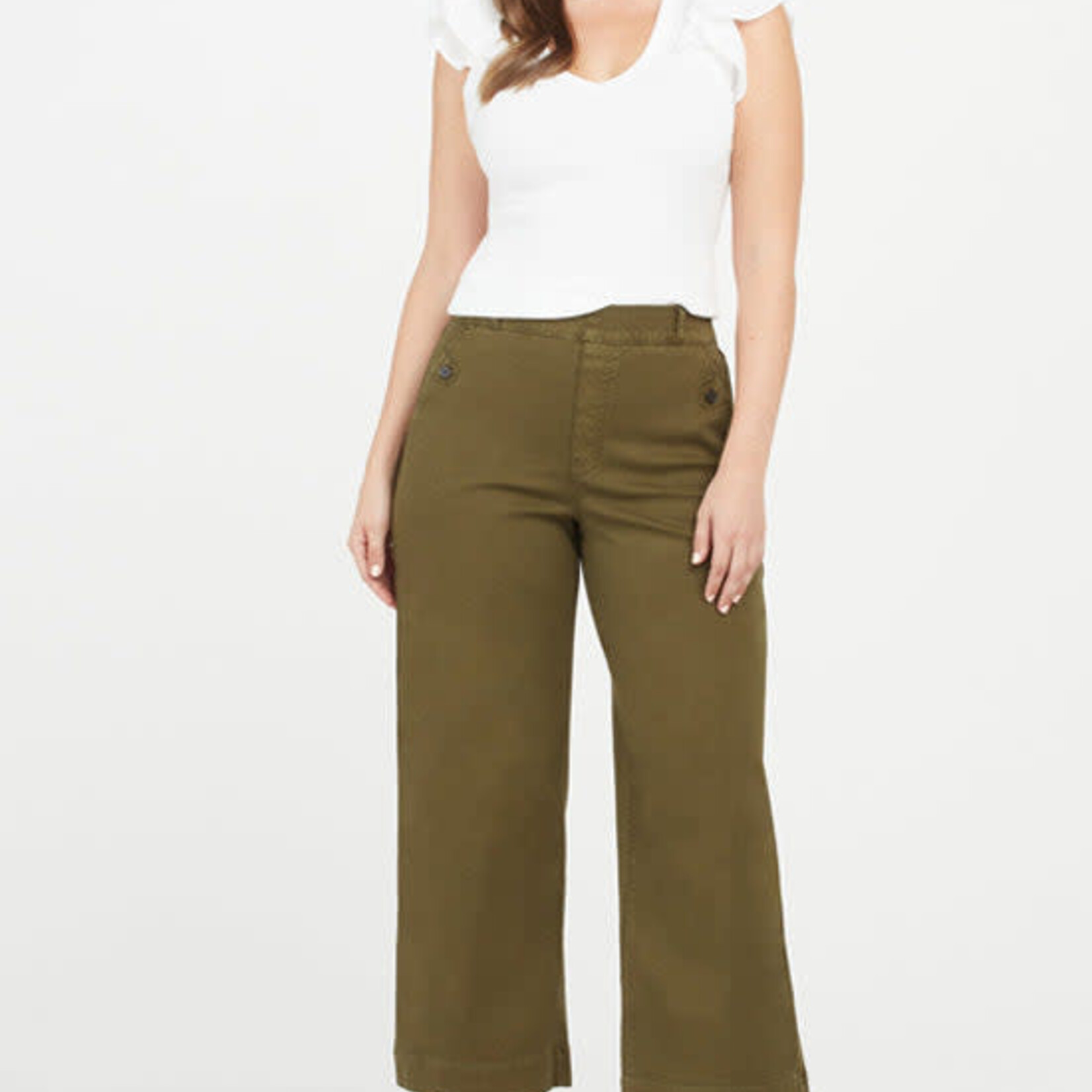 Spanx Stretch Twill Cropped Wide Leg