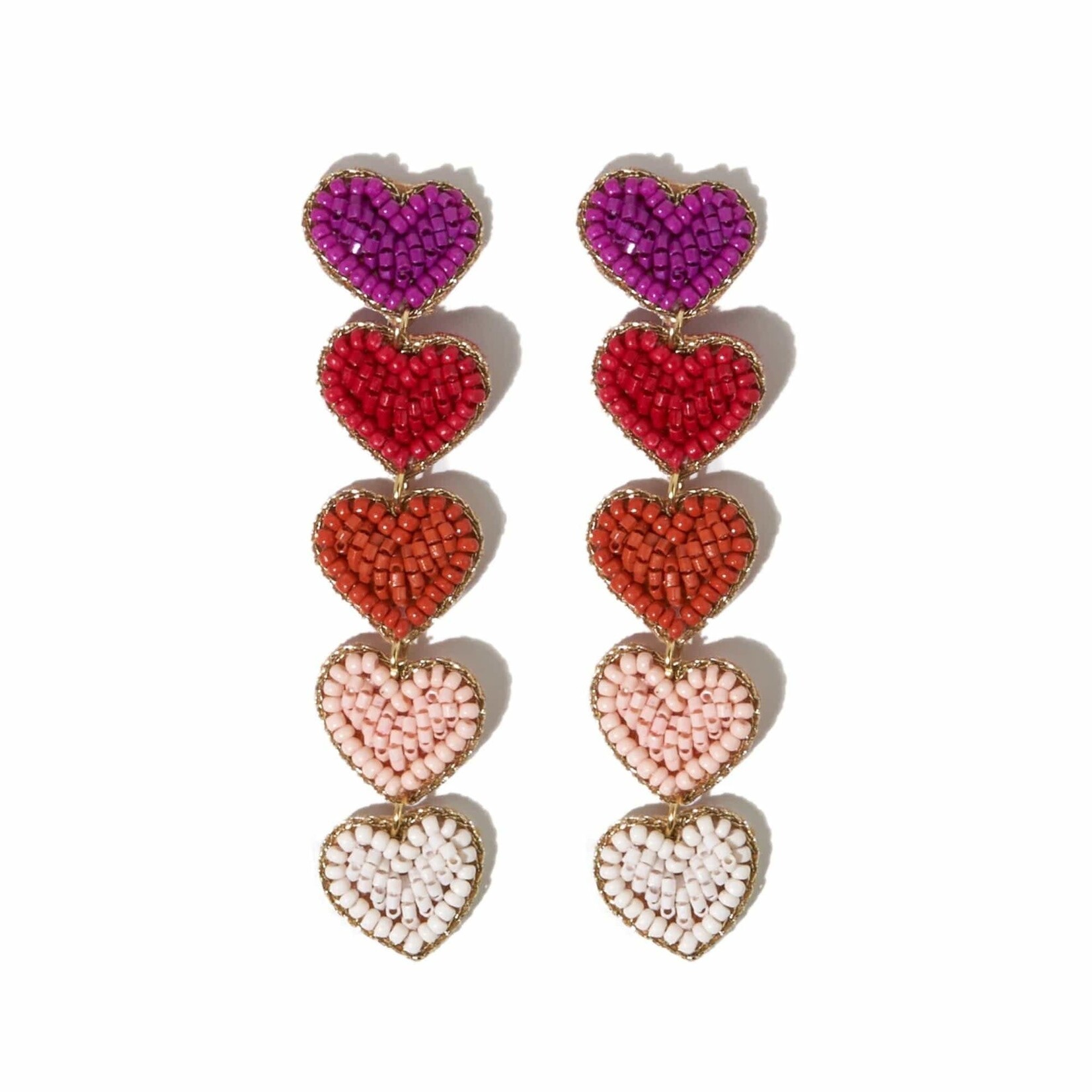Ink + Alloy 5 Heart Dangle Post Earring
