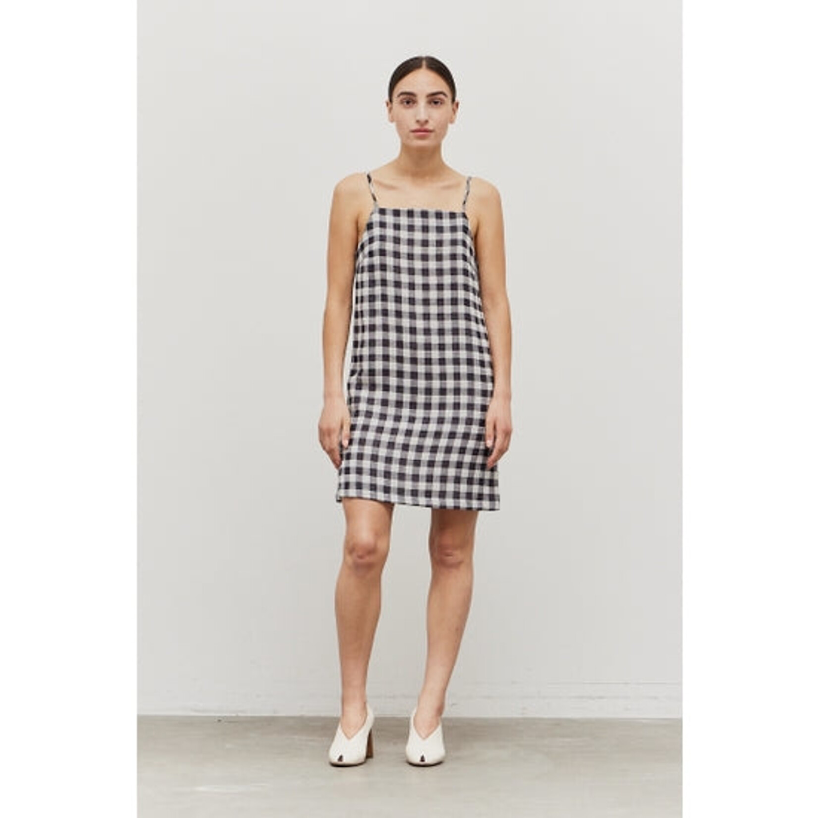 Grade & Gather Gingham Linen Blend Mini Dress