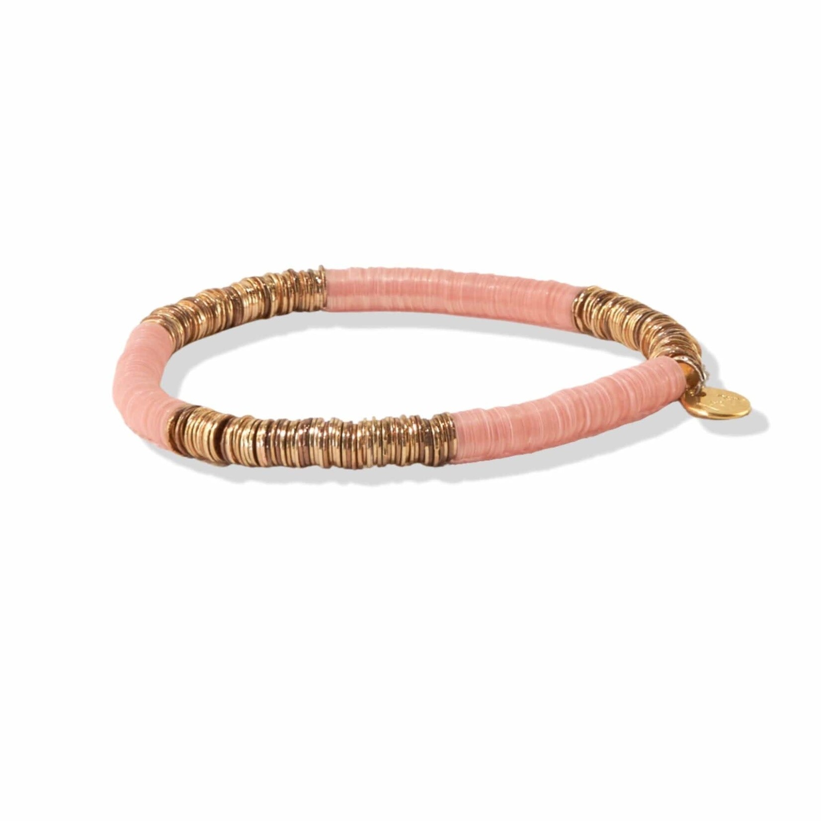 Ink + Alloy Disk Bead Stretch Bracelet