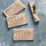 Mudpie Gold Merry Cloth Napkin Set