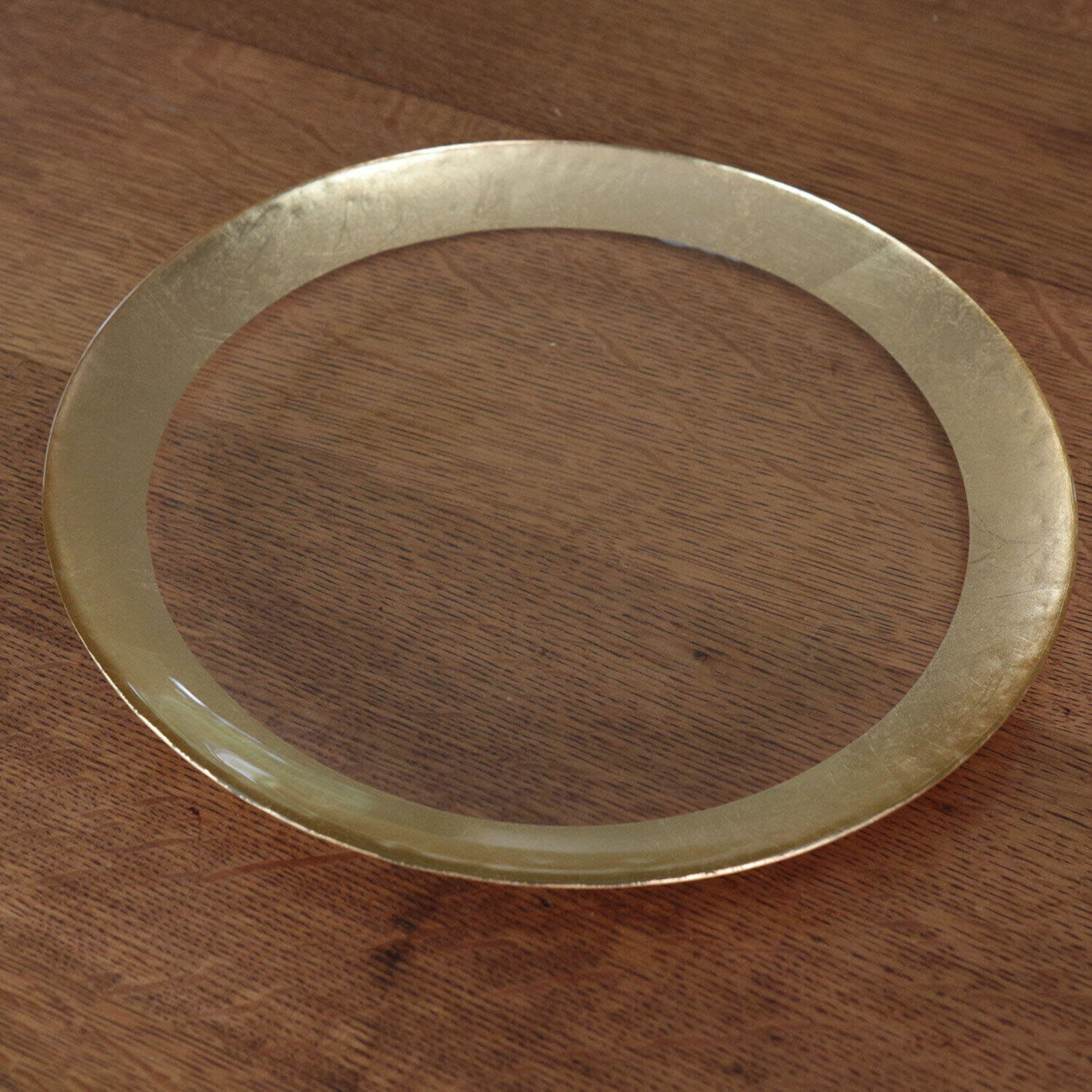 Beatriz Ball New Orleans Large Round Platter w/ Gold Foil Rim