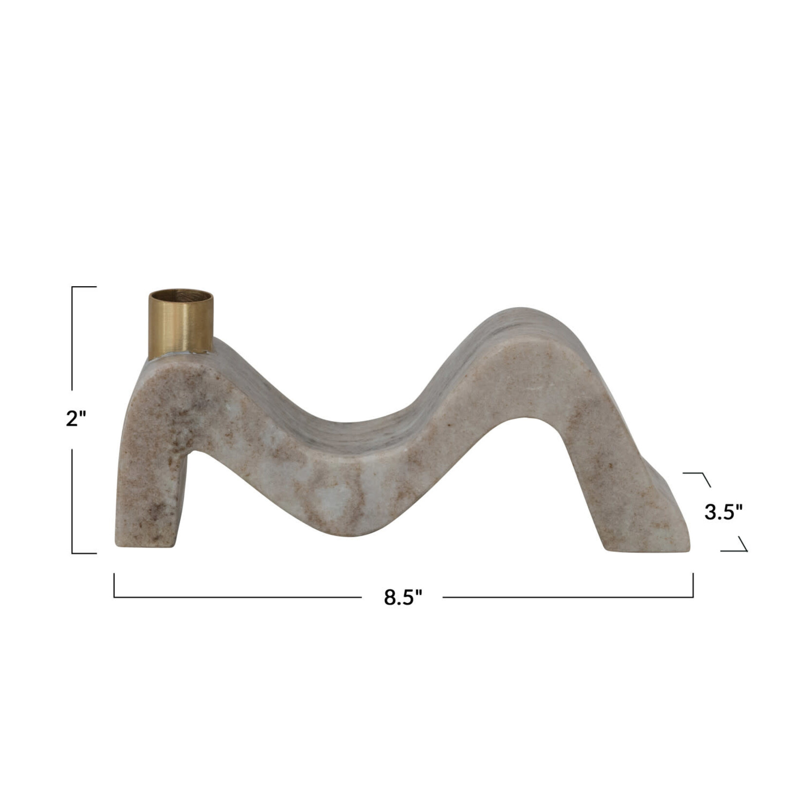 Marble & Brass Wave Taper Holder