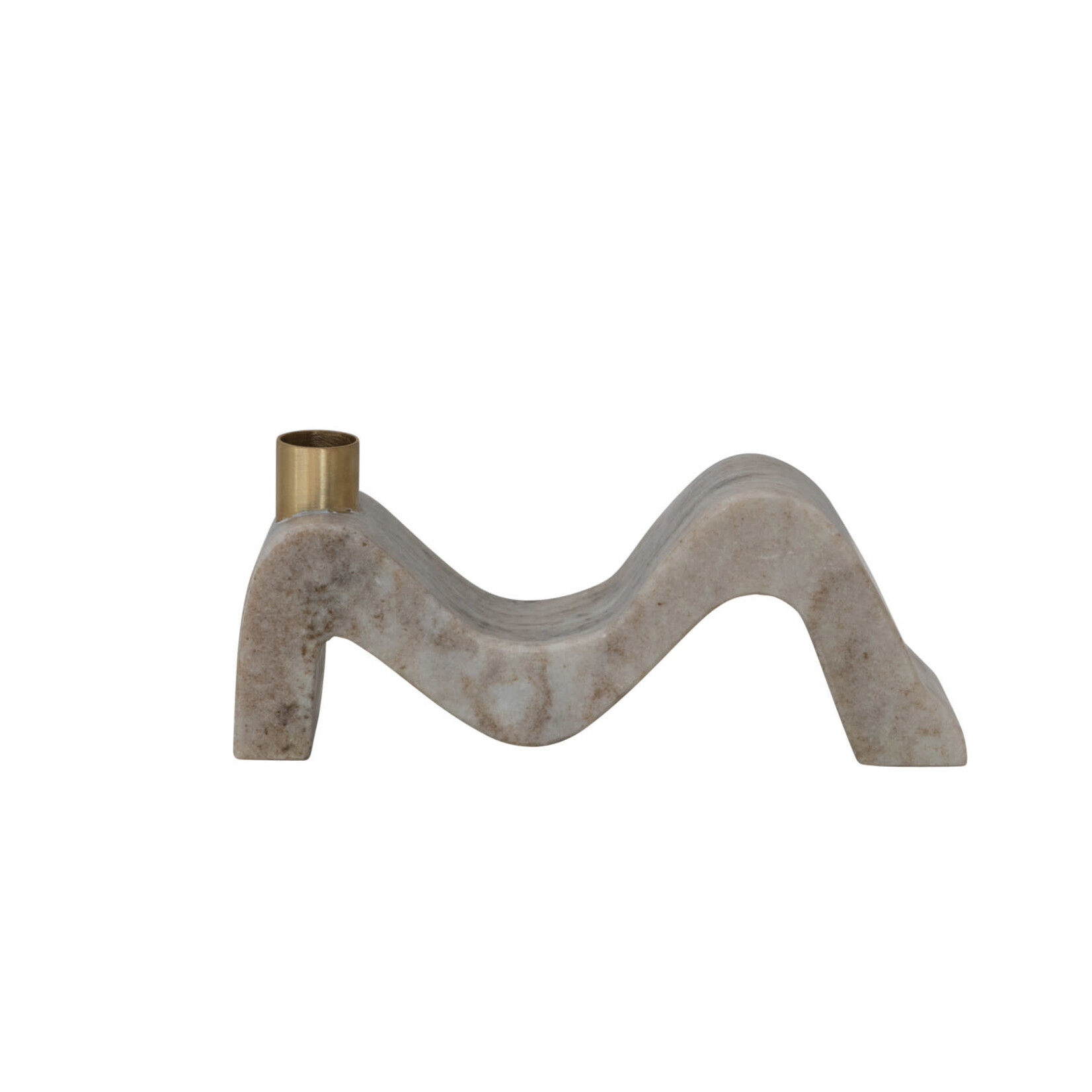 Marble & Brass Wave Taper Holder
