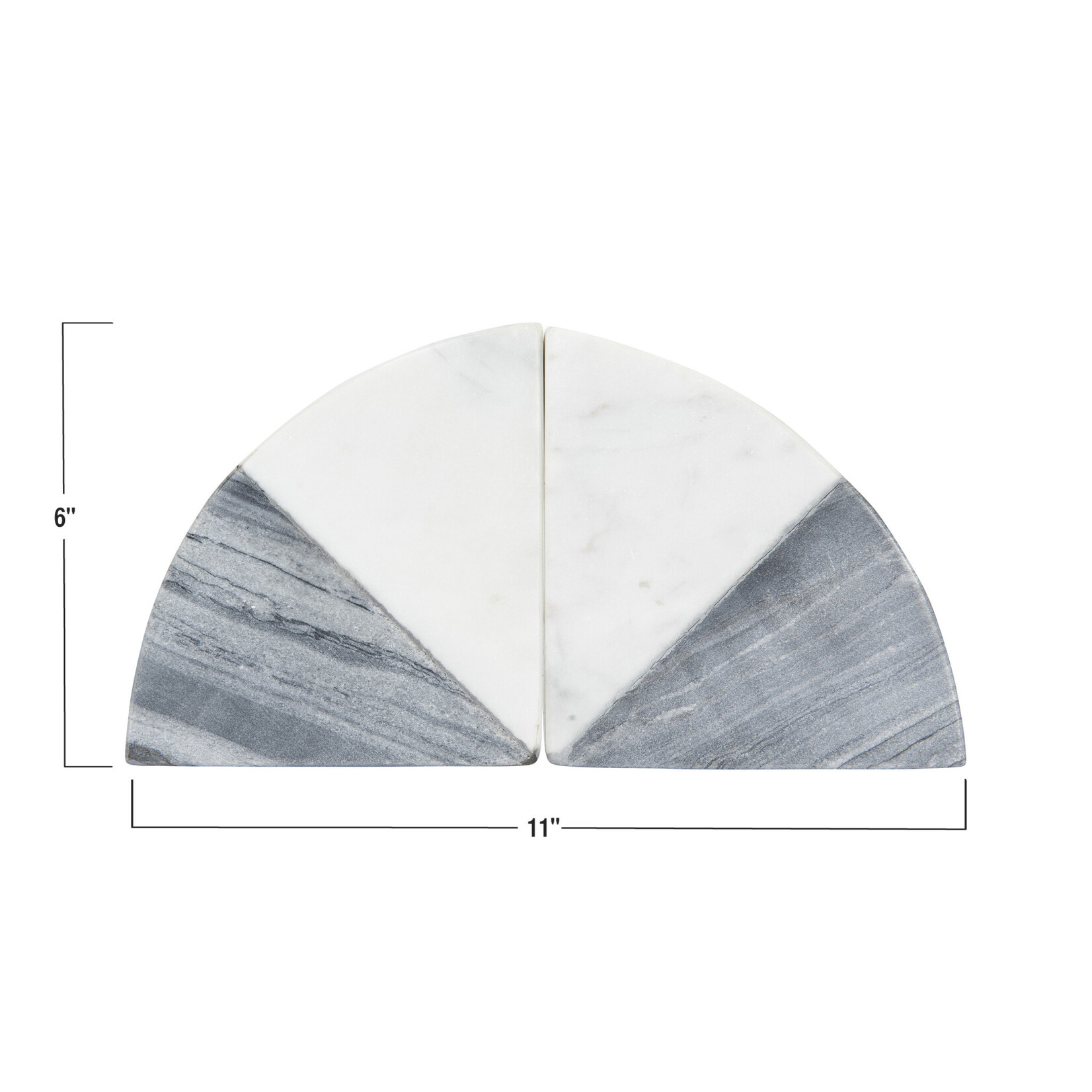 Colorblock Marble Bookends, Set of 2