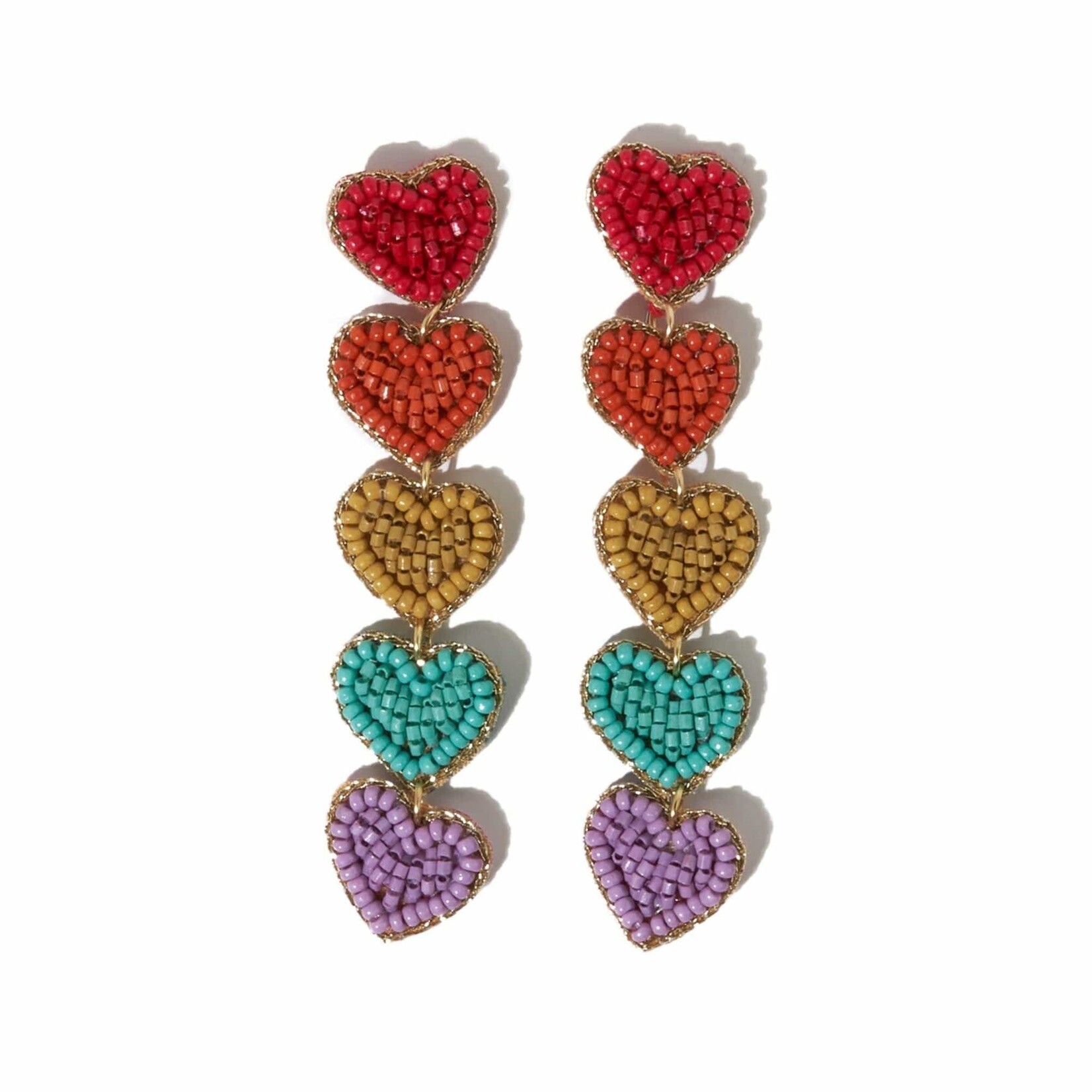 Ink + Alloy 5 Heart Dangle Post Earring
