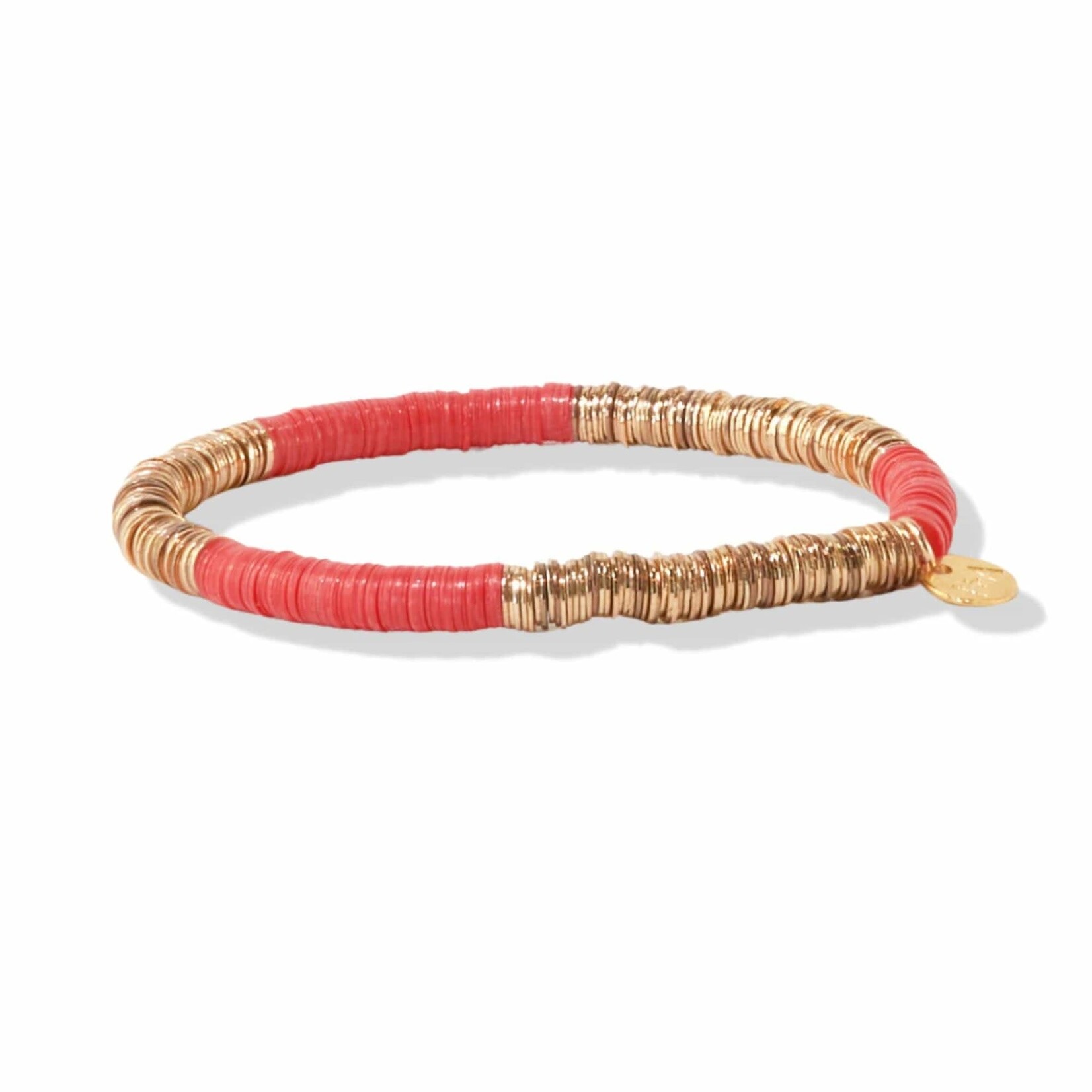 Ink + Alloy Disk Bead Stretch Bracelet