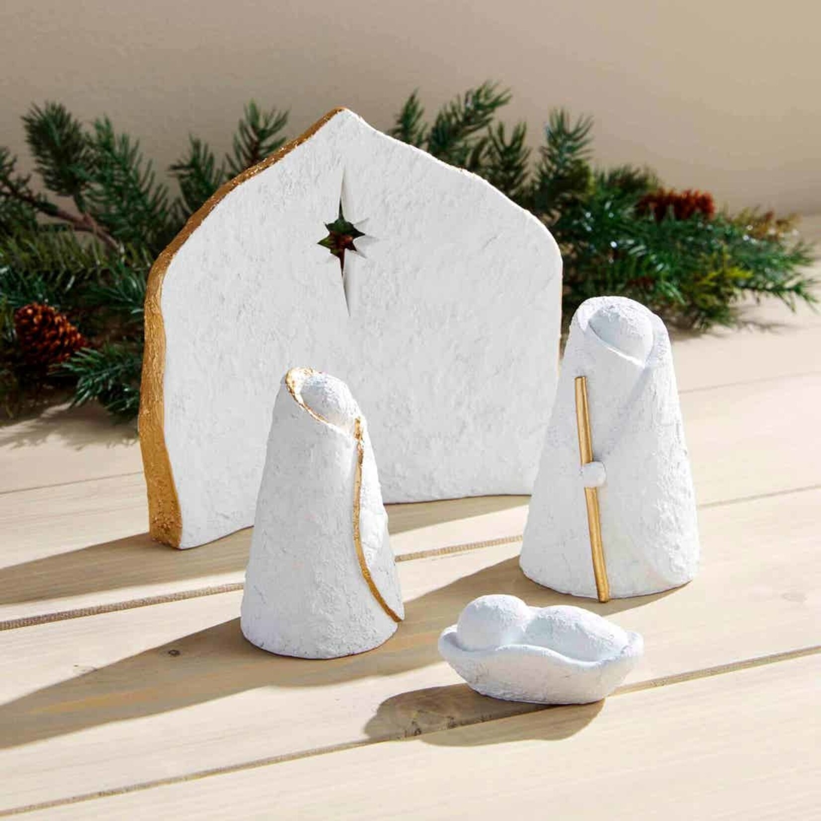 Mudpie Paper Mache Nativity Decor Set